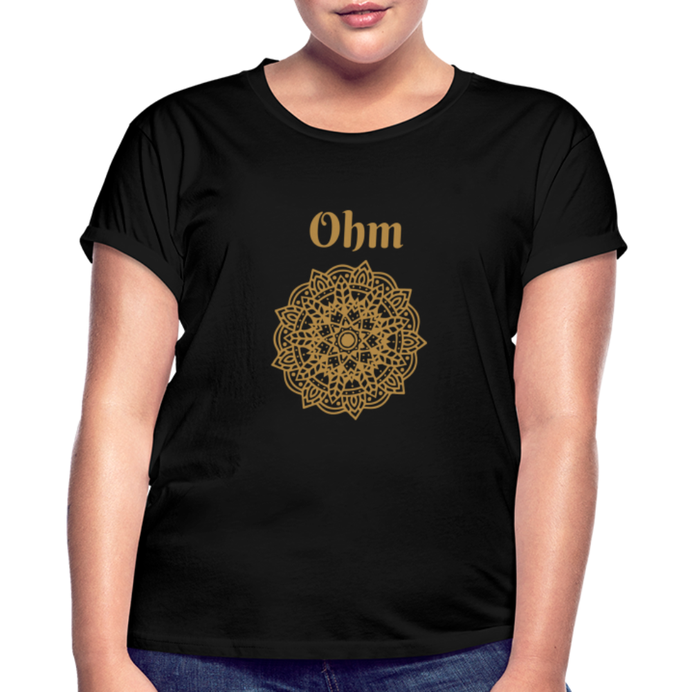 Frauen Oversize T-Shirt - Ohm - Schwarz