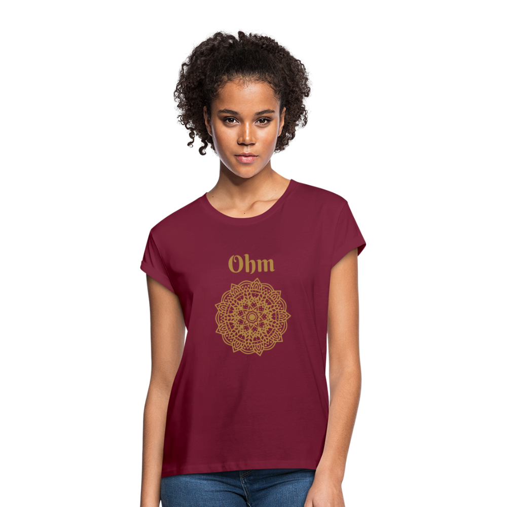 Frauen Oversize T-Shirt - Ohm - Bordeaux