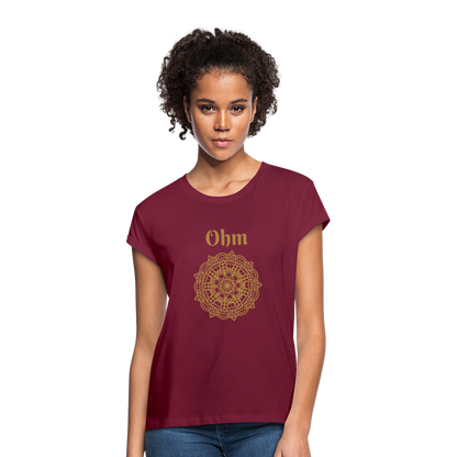 Frauen Oversize T-Shirt - Ohm - Bordeaux