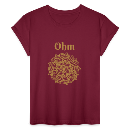 Frauen Oversize T-Shirt - Ohm - Bordeaux