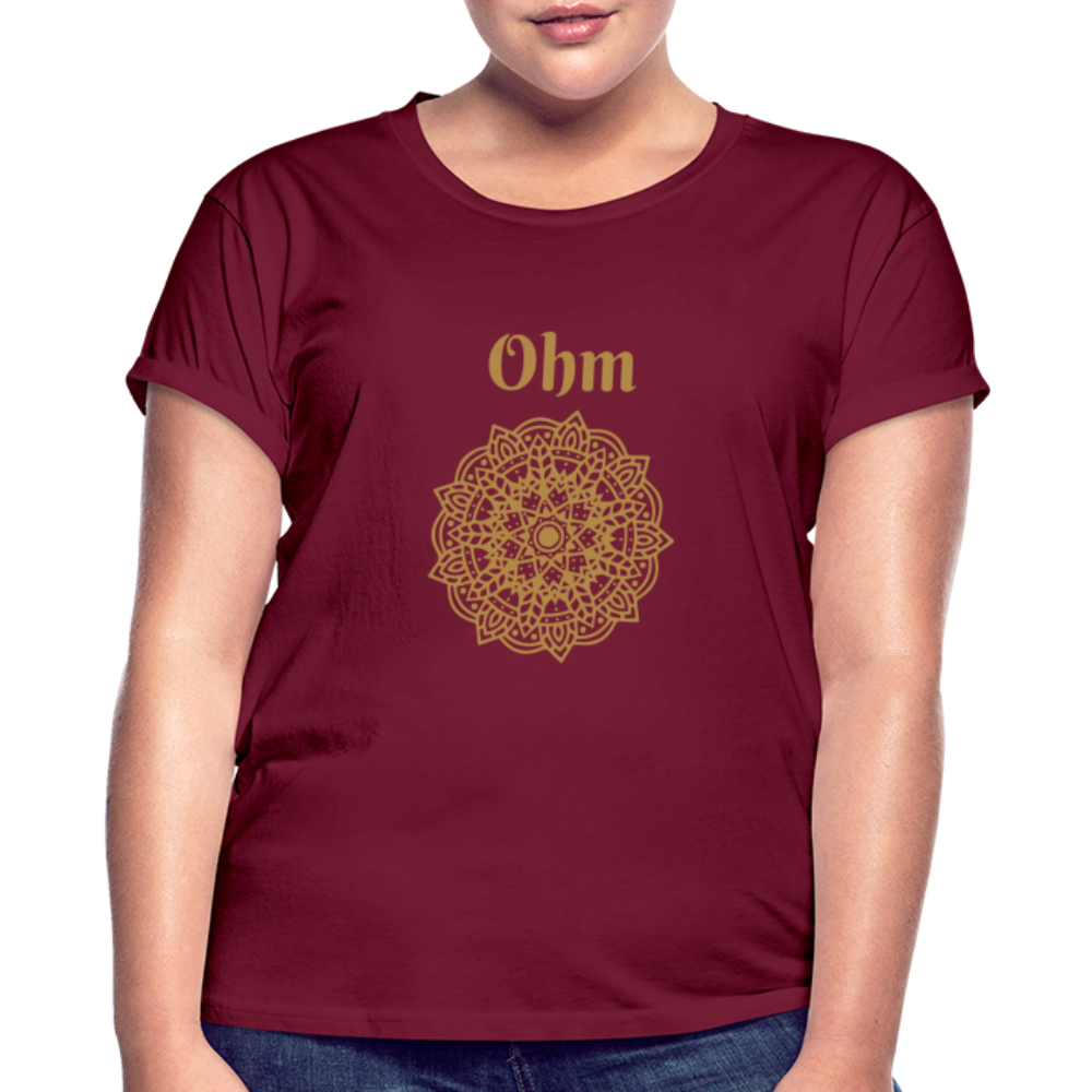 Frauen Oversize T-Shirt - Ohm - Bordeaux