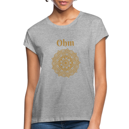 Frauen Oversize T-Shirt - Ohm - Grau meliert