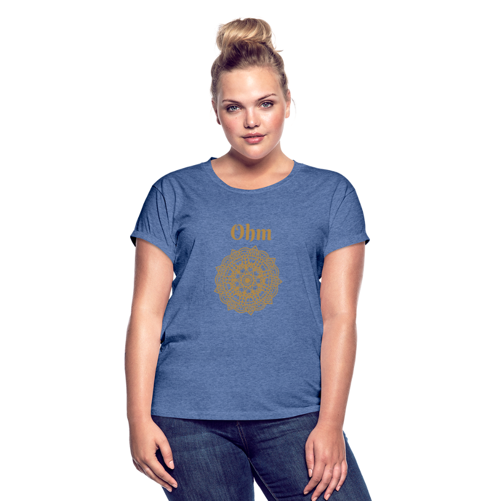 Frauen Oversize T-Shirt - Ohm - Denim meliert