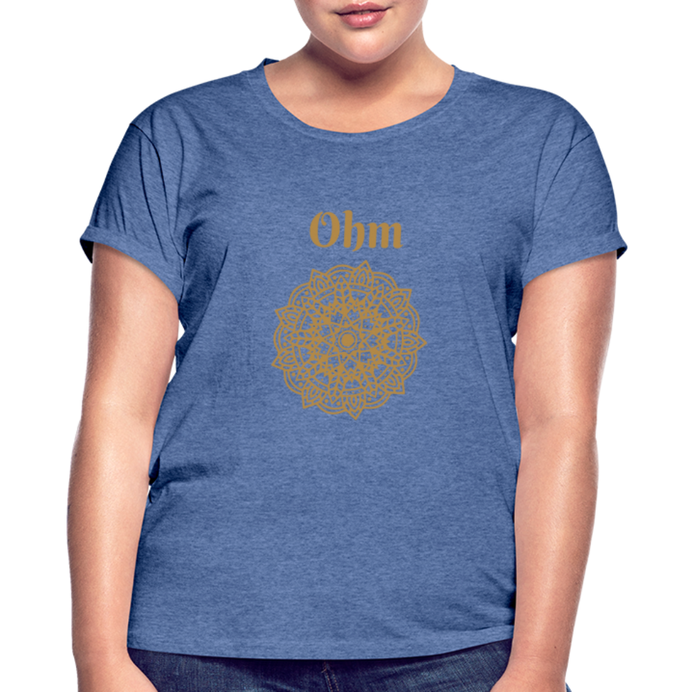 Frauen Oversize T-Shirt - Ohm - Denim meliert