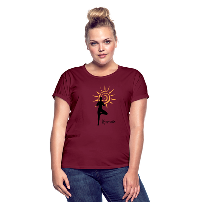 Frauen Oversize T-Shirt - Keep calm - Bordeaux