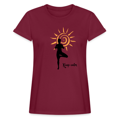 Frauen Oversize T-Shirt - Keep calm - Bordeaux