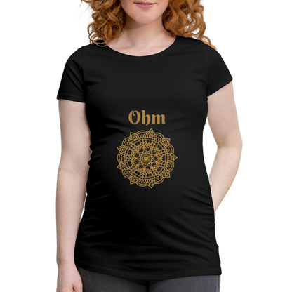 Frauen Schwangerschafts-T-Shirt - Ohm - Schwarz