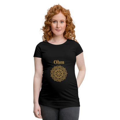 Frauen Schwangerschafts-T-Shirt - Ohm - Schwarz