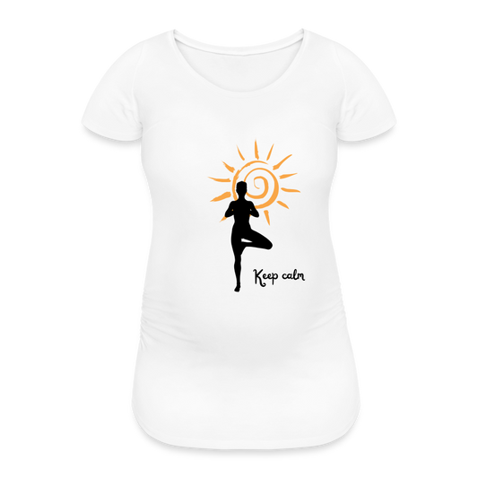 Frauen Schwangerschafts-T-Shirt - Keep calm - weiß