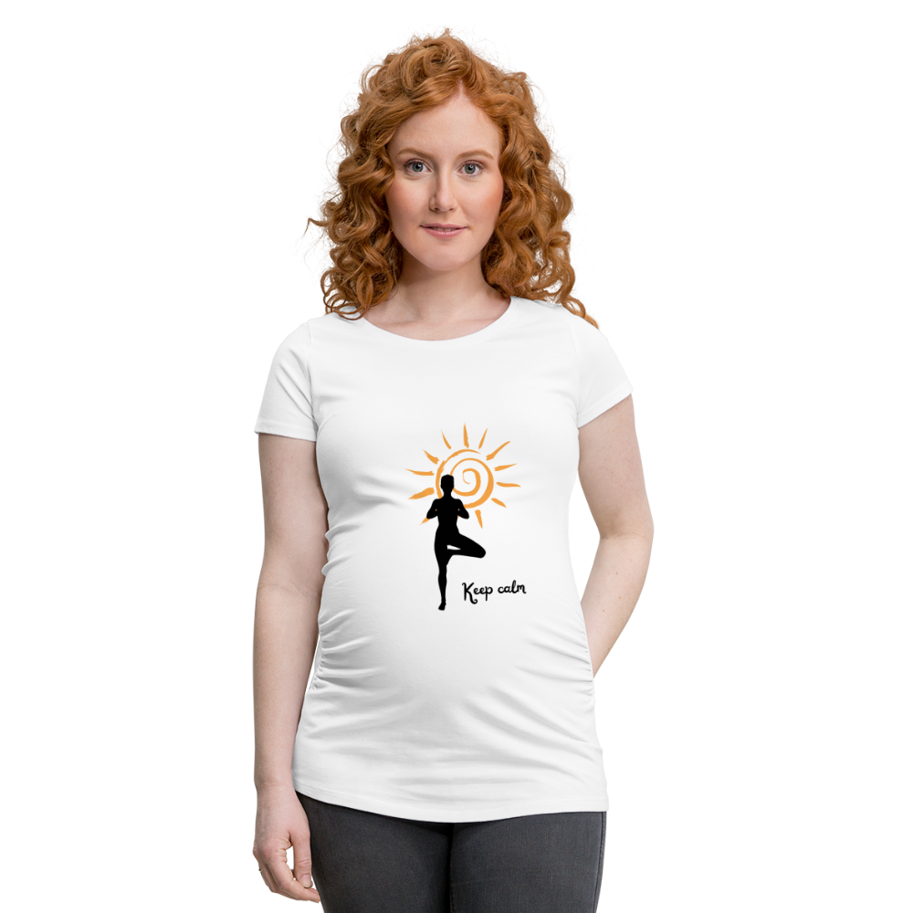 Frauen Schwangerschafts-T-Shirt - Keep calm - weiß