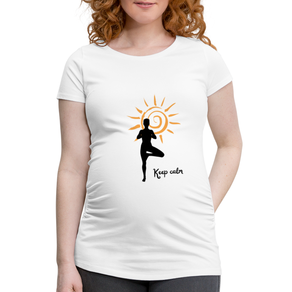 Frauen Schwangerschafts-T-Shirt - Keep calm - weiß