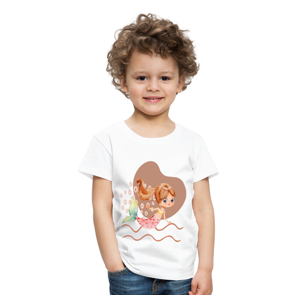 Kinder Premium T-Shirt - Meerjungfrau Herz - weiß