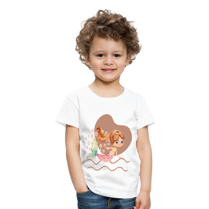 Kinder Premium T-Shirt - Meerjungfrau Herz - weiß