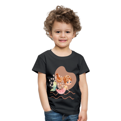 Kinder Premium T-Shirt - Meerjungfrau Herz - Schwarz