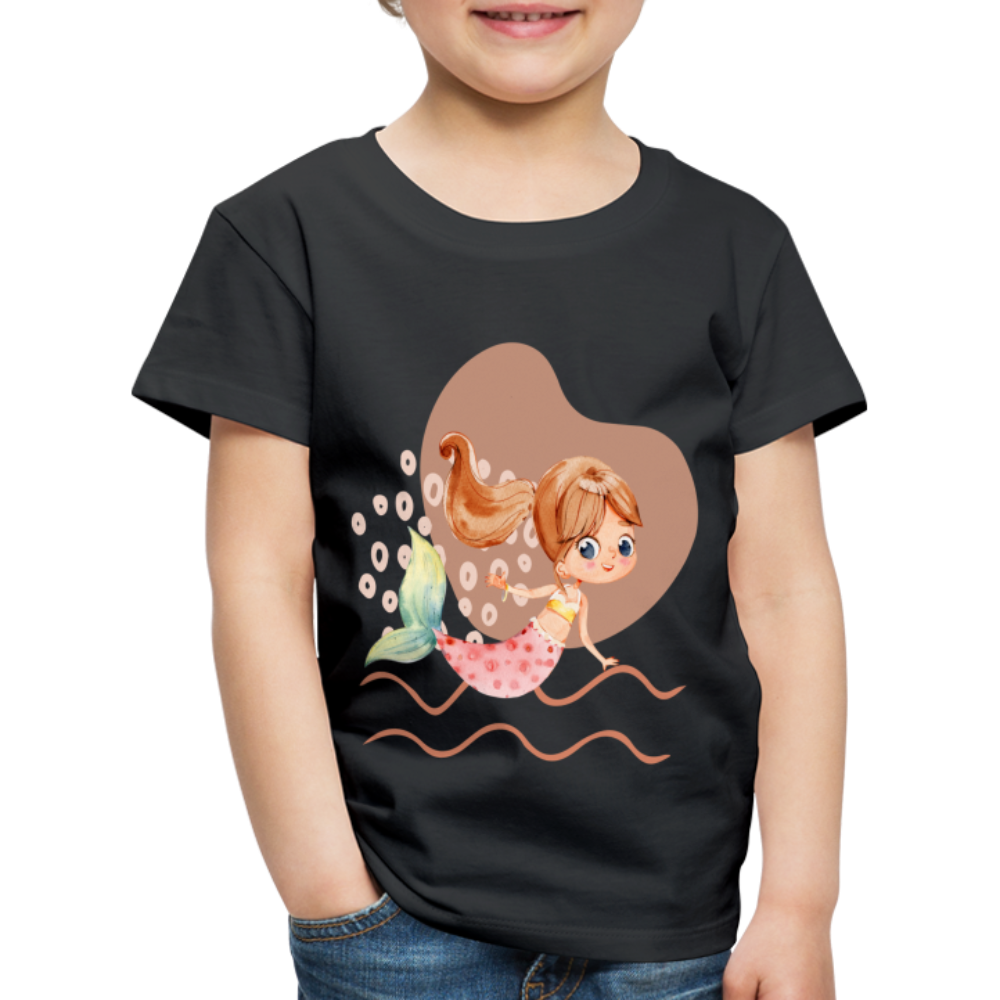 Kinder Premium T-Shirt - Meerjungfrau Herz - Schwarz