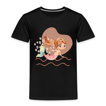 Kinder Premium T-Shirt - Meerjungfrau Herz - Schwarz