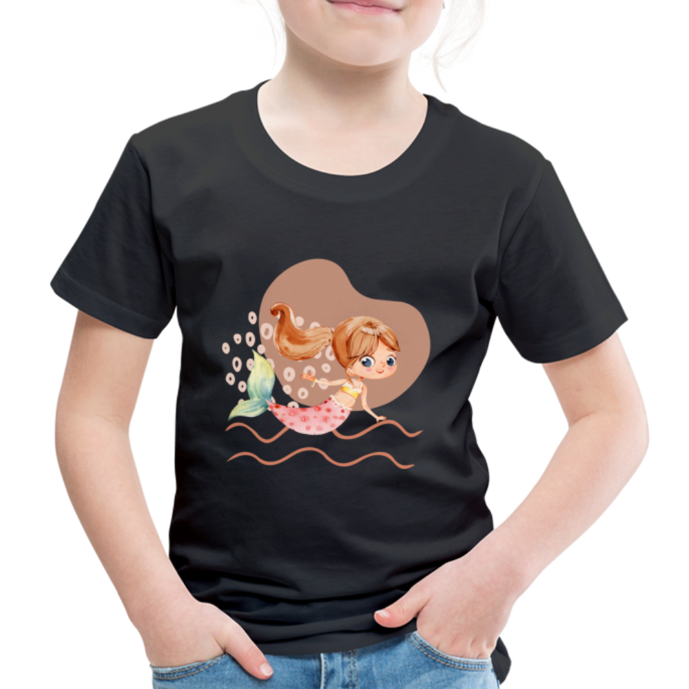 Kinder Premium T-Shirt - Meerjungfrau Herz - Schwarz