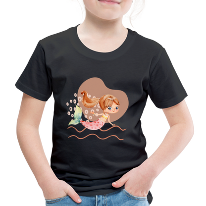 Kinder Premium T-Shirt - Meerjungfrau Herz - Schwarz