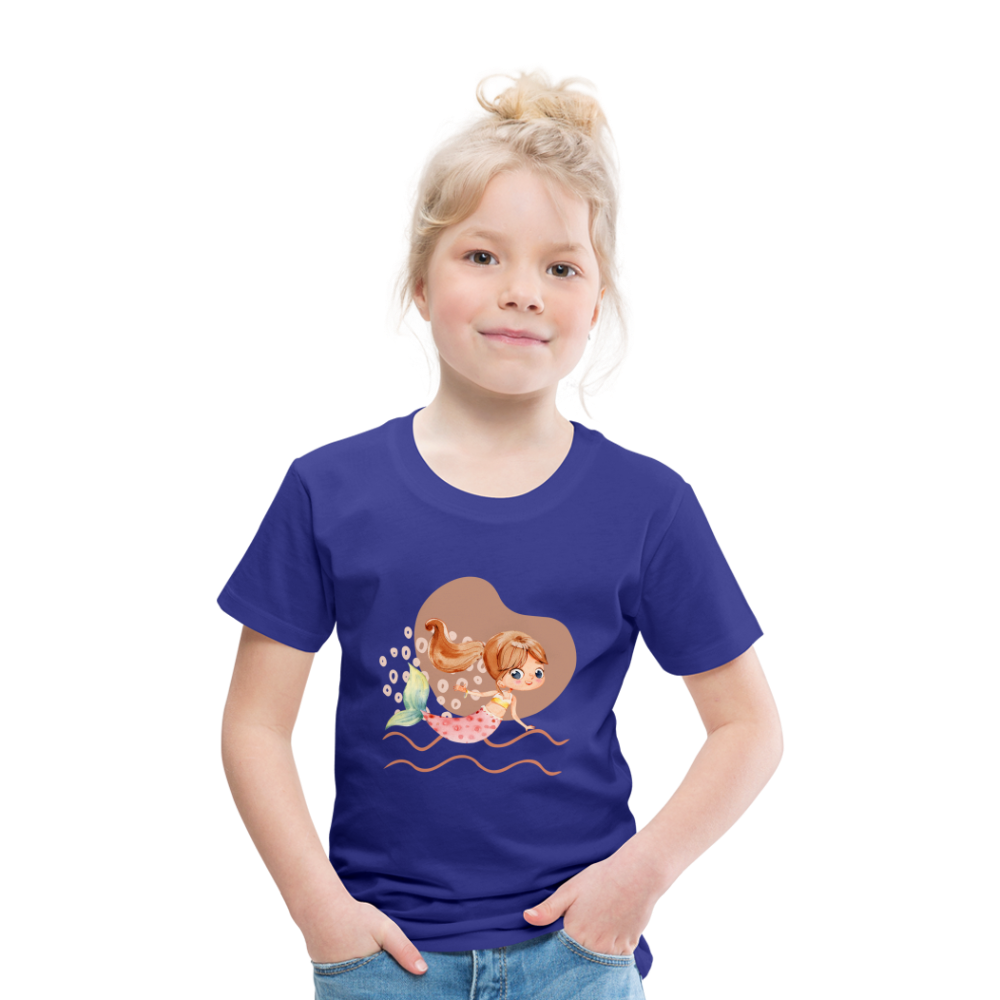 Kinder Premium T-Shirt - Meerjungfrau Herz - Königsblau