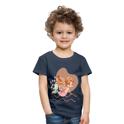 Kinder Premium T-Shirt - Meerjungfrau Herz - Navy