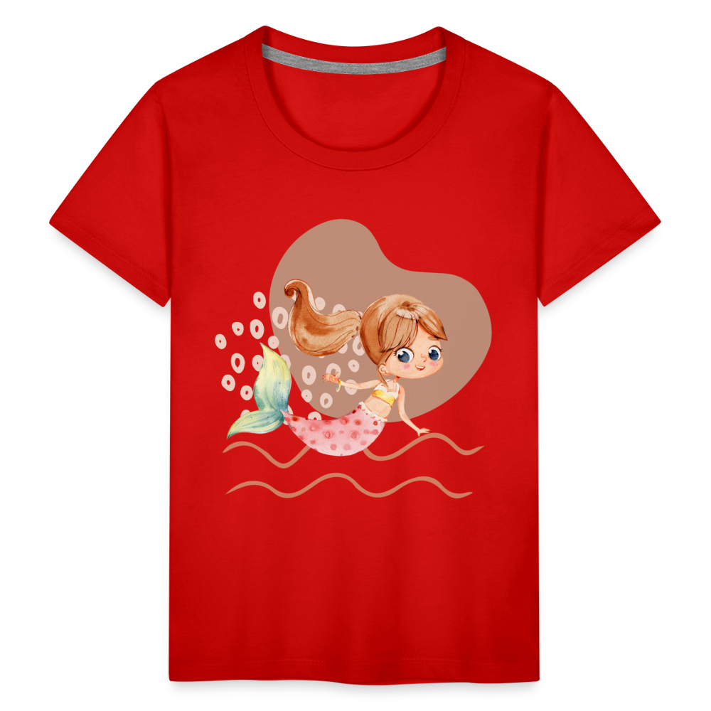 Kinder Premium T-Shirt - Meerjungfrau Herz - Rot