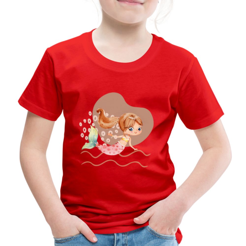 Kinder Premium T-Shirt - Meerjungfrau Herz - Rot