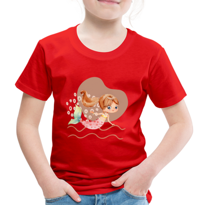 Kinder Premium T-Shirt - Meerjungfrau Herz - Rot