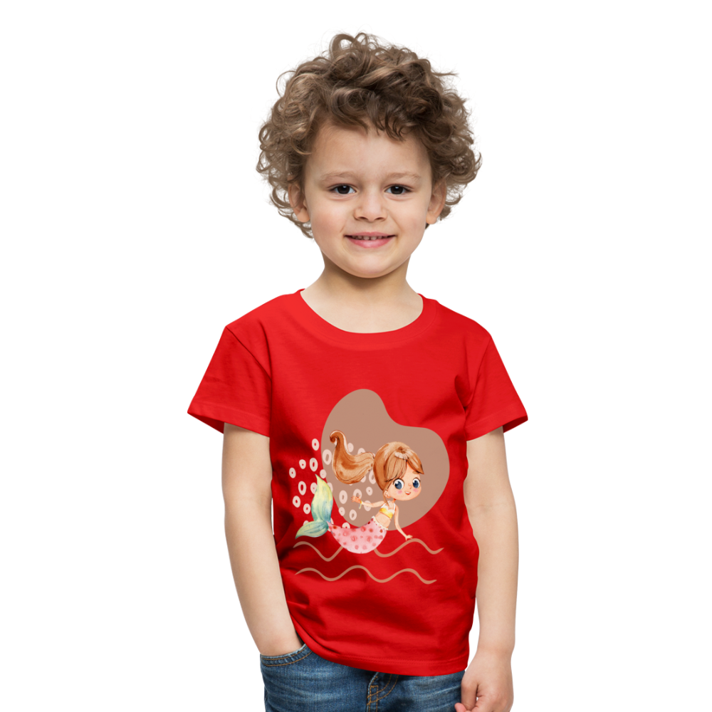 Kinder Premium T-Shirt - Meerjungfrau Herz - Rot