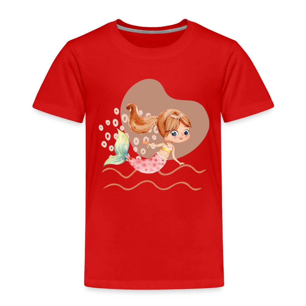 Kinder Premium T-Shirt - Meerjungfrau Herz - Rot