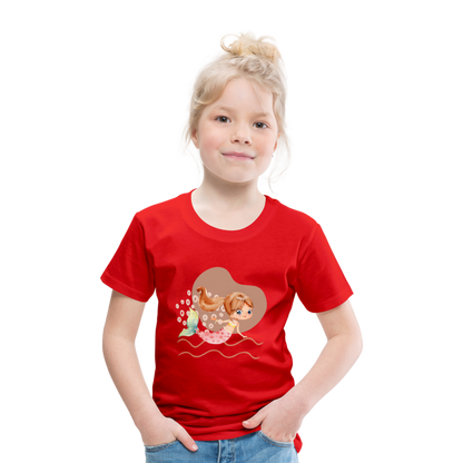 Kinder Premium T-Shirt - Meerjungfrau Herz - Rot