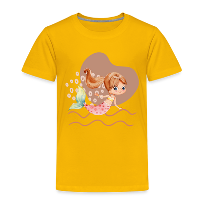 Kinder Premium T-Shirt - Meerjungfrau Herz - Sonnengelb