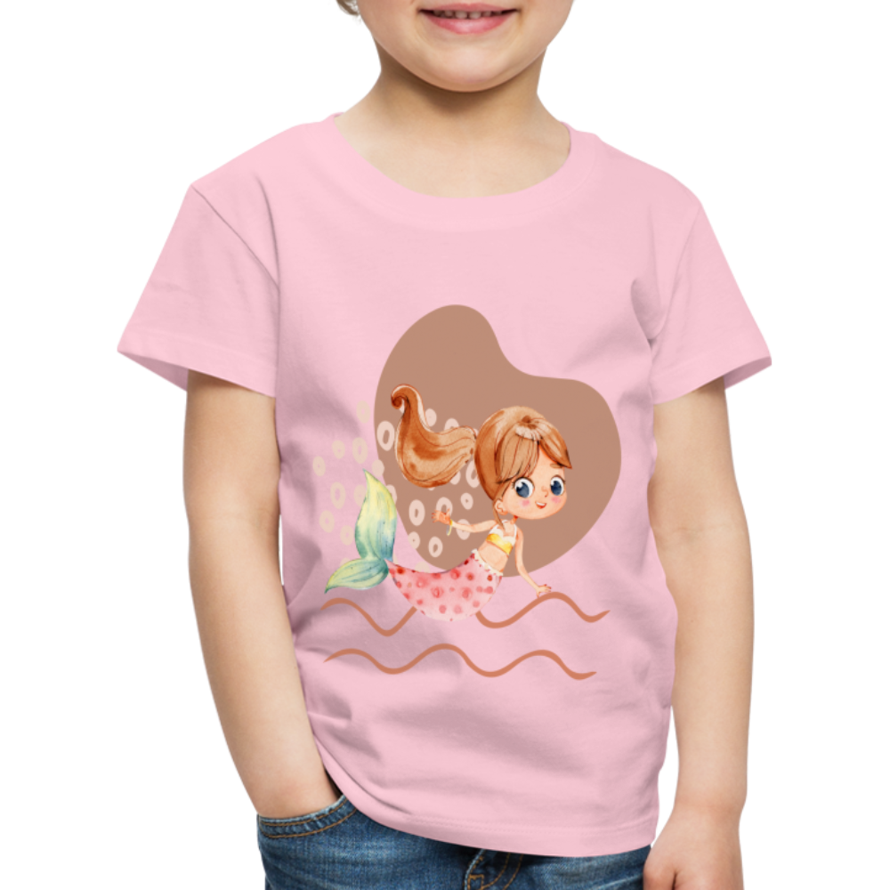 Kinder Premium T-Shirt - Meerjungfrau Herz - Hellrosa