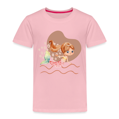 Kinder Premium T-Shirt - Meerjungfrau Herz - Hellrosa