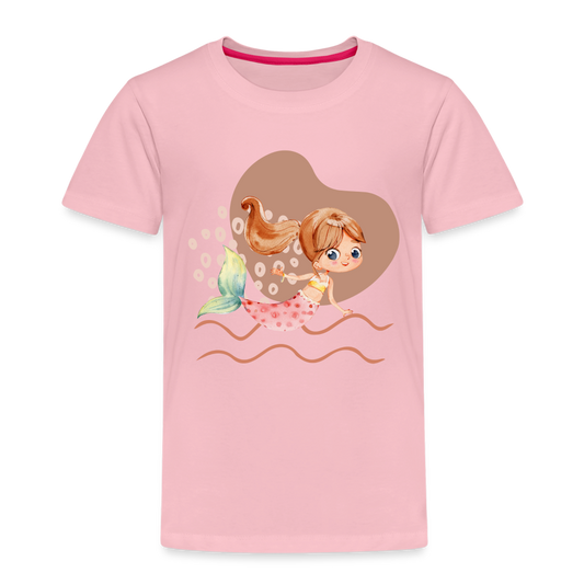 Kinder Premium T-Shirt - Meerjungfrau Herz - Hellrosa