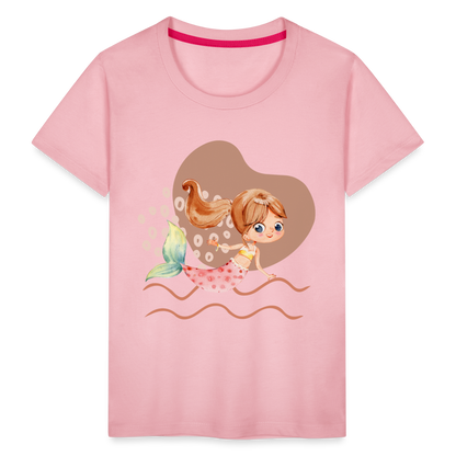 Kinder Premium T-Shirt - Meerjungfrau Herz - Hellrosa