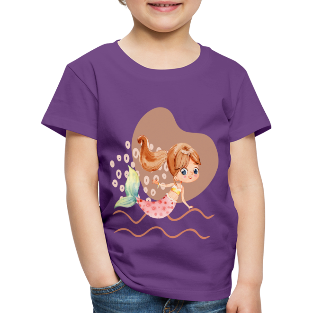 Kinder Premium T-Shirt - Meerjungfrau Herz - Lila