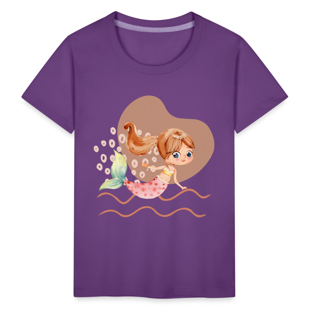 Kinder Premium T-Shirt - Meerjungfrau Herz - Lila