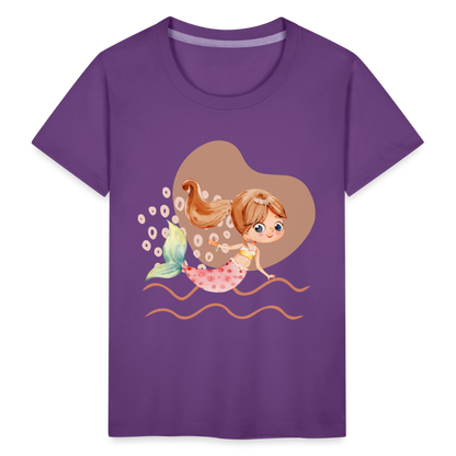 Kinder Premium T-Shirt - Meerjungfrau Herz - Lila