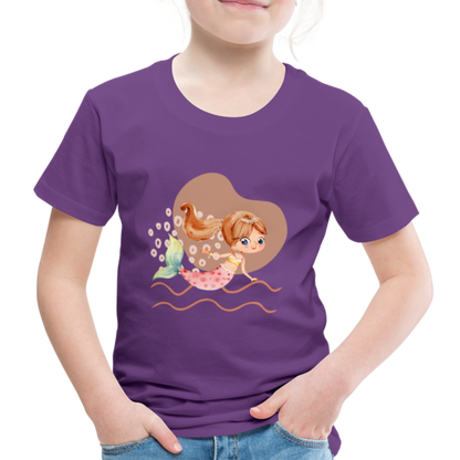 Kinder Premium T-Shirt - Meerjungfrau Herz - Lila