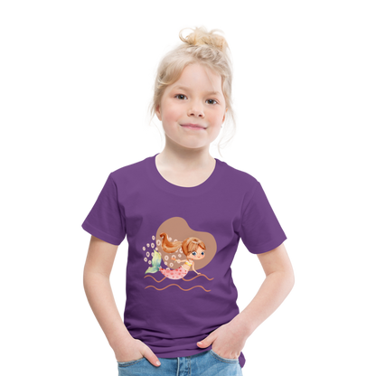 Kinder Premium T-Shirt - Meerjungfrau Herz - Lila