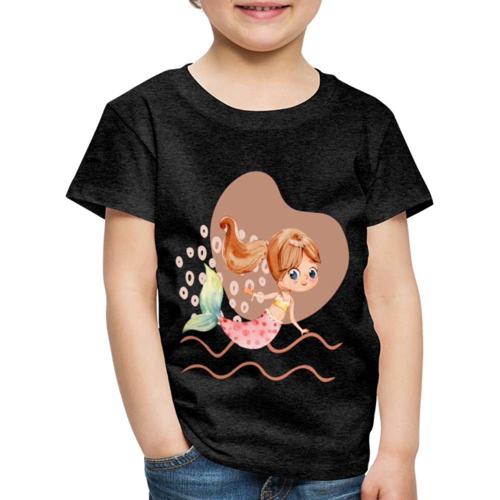 Kinder Premium T-Shirt - Meerjungfrau Herz - Anthrazit