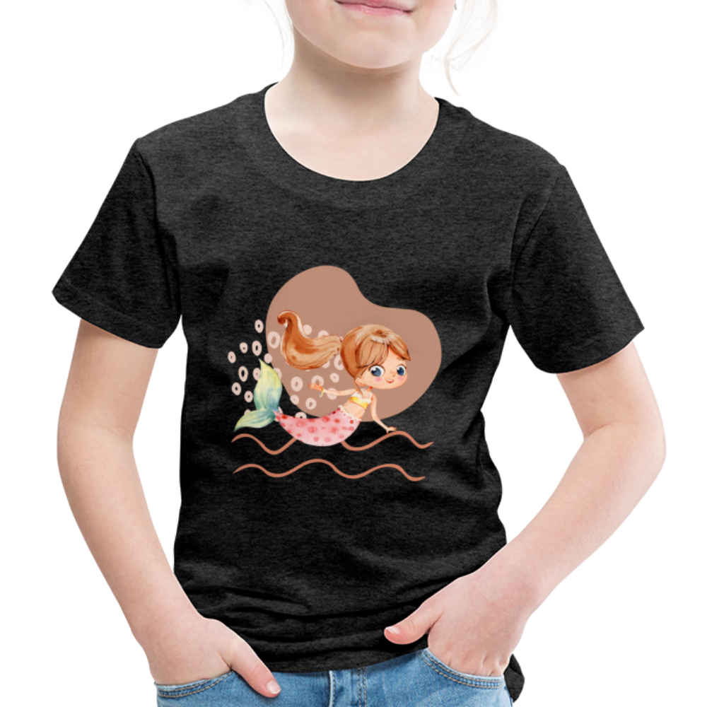 Kinder Premium T-Shirt - Meerjungfrau Herz - Anthrazit