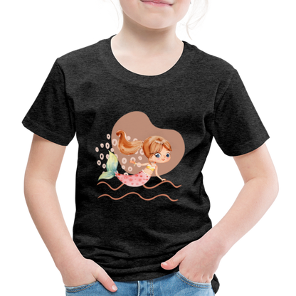 Kinder Premium T-Shirt - Meerjungfrau Herz - Anthrazit