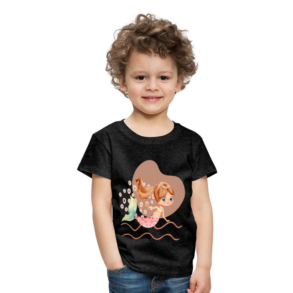 Kinder Premium T-Shirt - Meerjungfrau Herz - Anthrazit