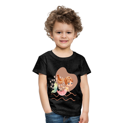 Kinder Premium T-Shirt - Meerjungfrau Herz - Anthrazit