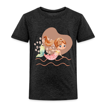 Kinder Premium T-Shirt - Meerjungfrau Herz - Anthrazit