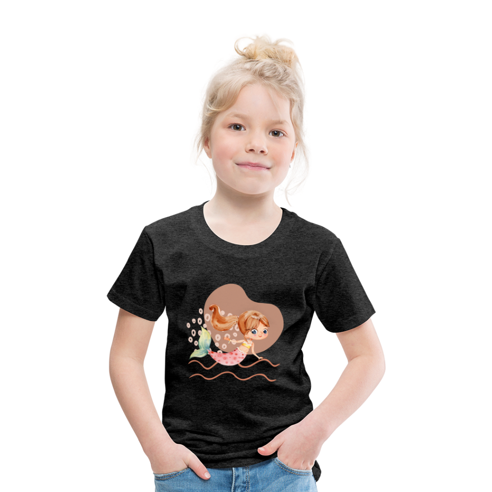 Kinder Premium T-Shirt - Meerjungfrau Herz - Anthrazit