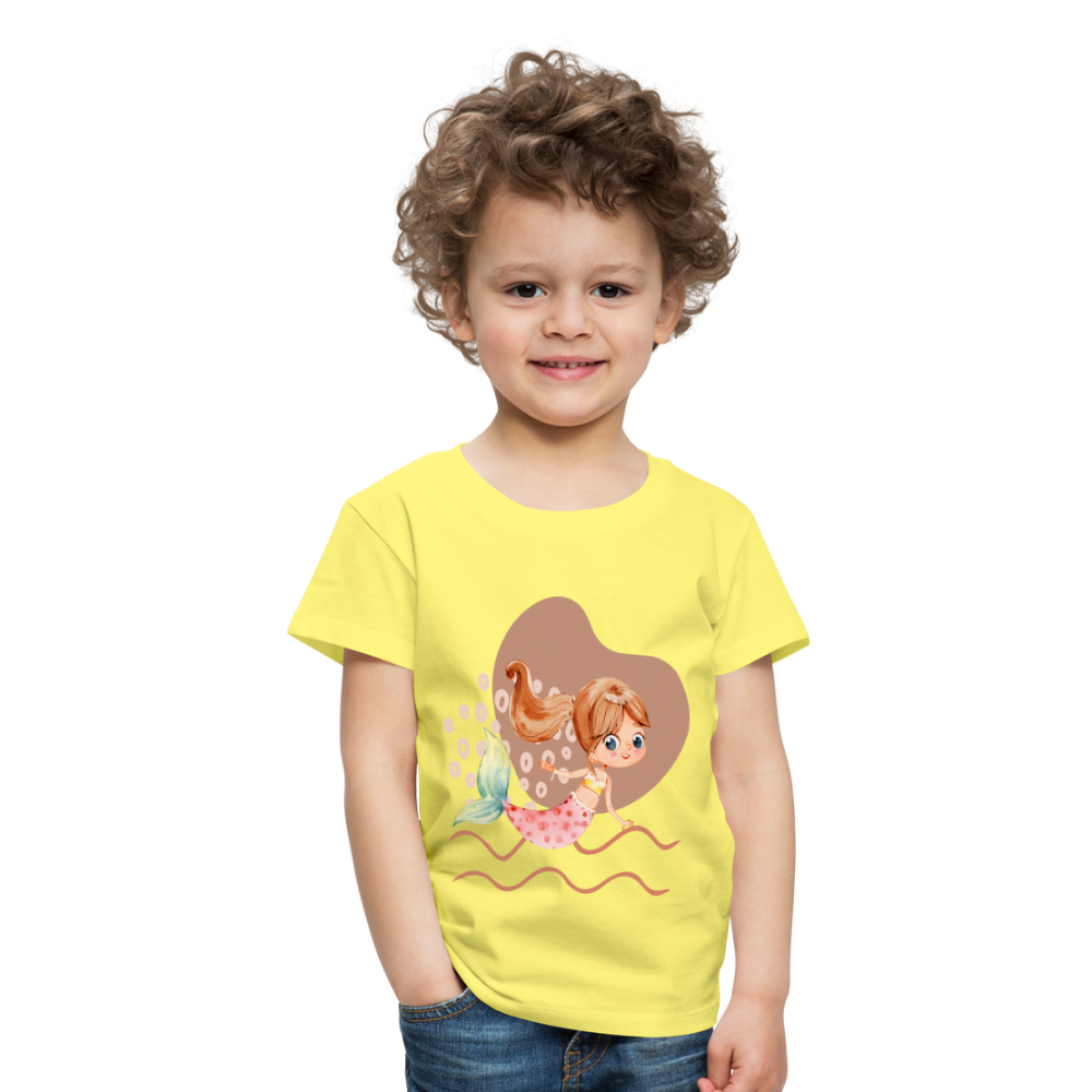 Kinder Premium T-Shirt - Meerjungfrau Herz - Gelb