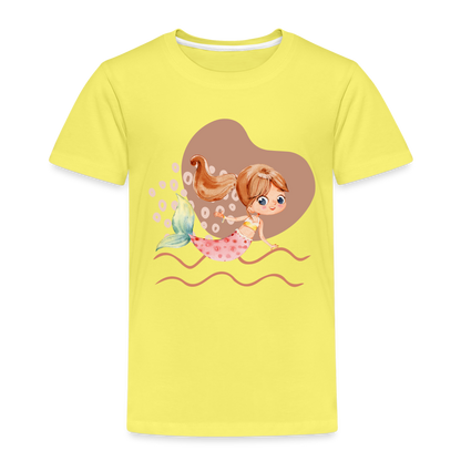 Kinder Premium T-Shirt - Meerjungfrau Herz - Gelb