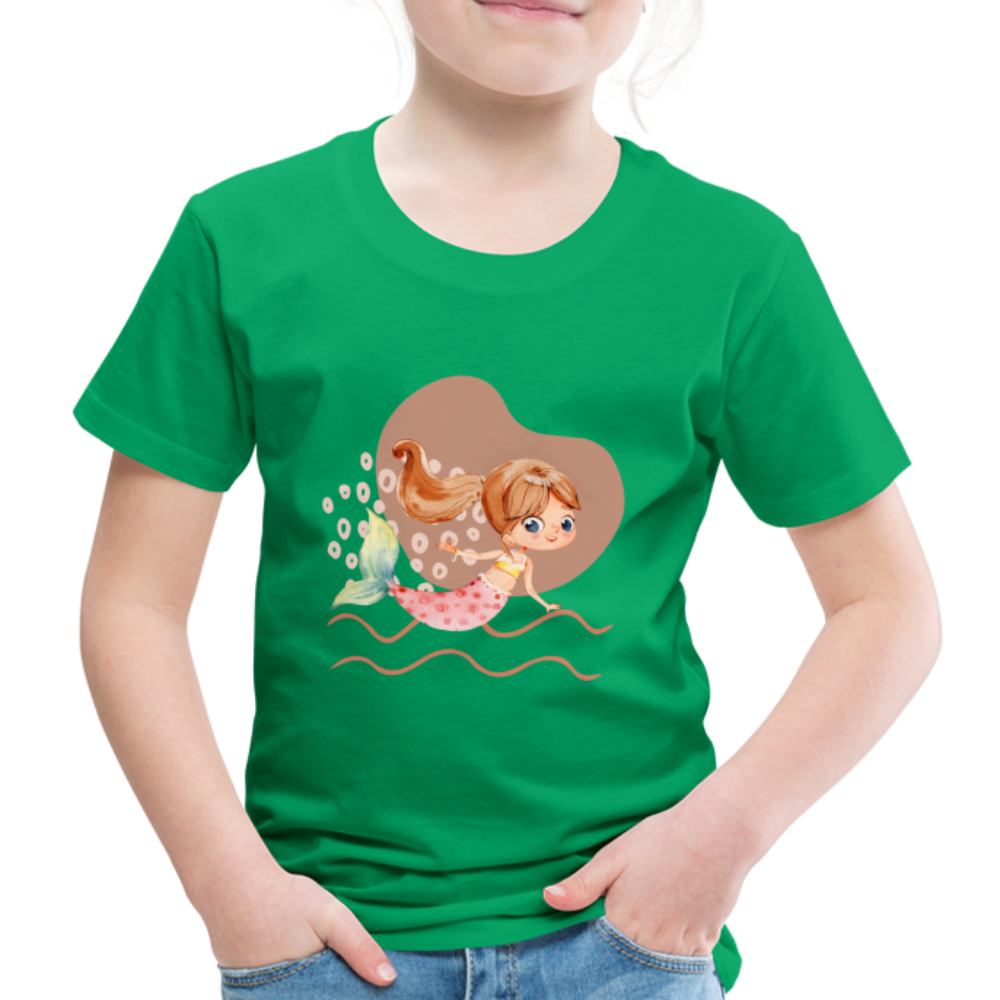 Kinder Premium T-Shirt - Meerjungfrau Herz - Kelly Green